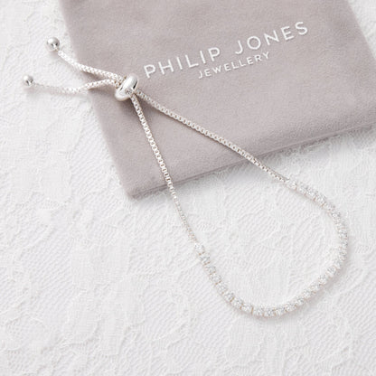 Silver Plated I Couldn't Say I Do Without You Solitaire Bridal Bracelet Created with Zircondia® Crystals