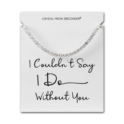 Silver Plated I Couldn't Say I Do Without You Solitaire Bridal Bracelet Created with Zircondia® Crystals