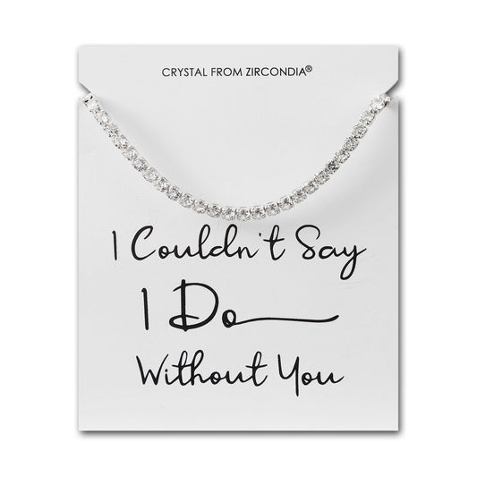 Silver Plated I Couldn't Say I Do Without You Solitaire Bridal Bracelet Created with Zircondia® Crystals