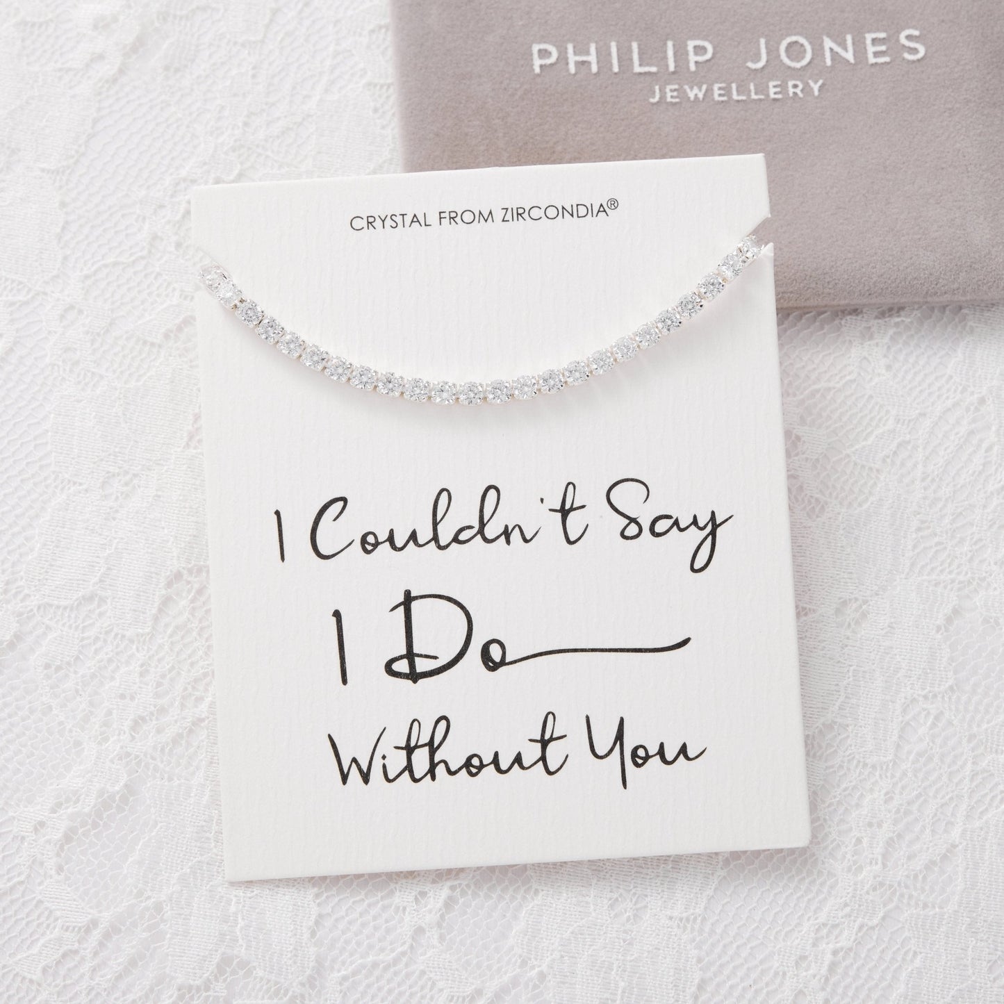 Silver Plated I Couldn't Say I Do Without You Solitaire Bridal Bracelet Created with Zircondia® Crystals