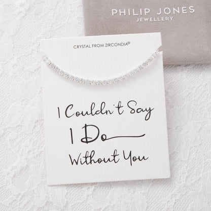 Silver Plated I Couldn't Say I Do Without You Solitaire Bridal Bracelet Created with Zircondia® Crystals