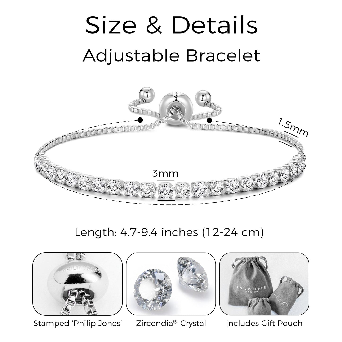 Silver Plated I Couldn't Say I Do Without You Solitaire Bridal Bracelet Created with Zircondia® Crystals