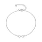Silver Plated Infinity Anklet Created with Zircondia® Crystals