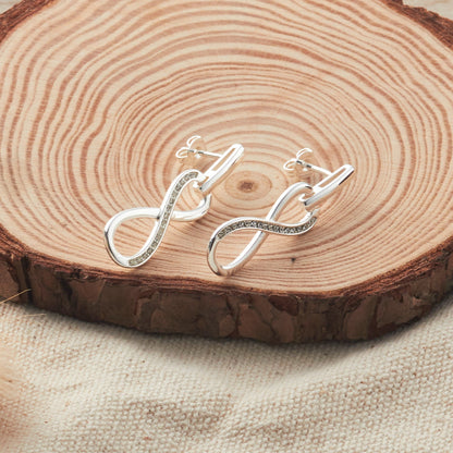 Silver Plated Infinity Drop Earrings Created with Zircondia® Crystals
