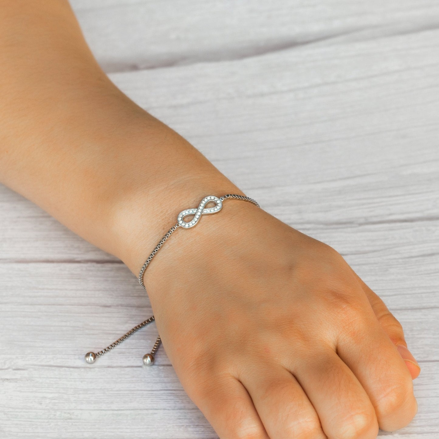 Silver Plated Infinity Friendship Set Created with Zircondia® Crystals