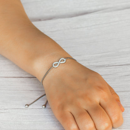 Silver Plated Infinity Friendship Set Created with Zircondia® Crystals