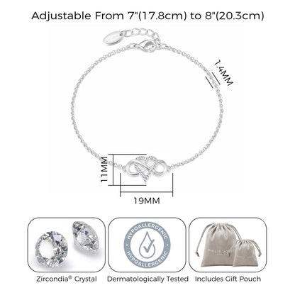 Silver Plated Infinity Heart Bracelet Created with Zircondia® Crystals