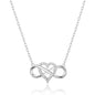Silver Plated Infinity Heart Necklace Created with Zircondia® Crystals