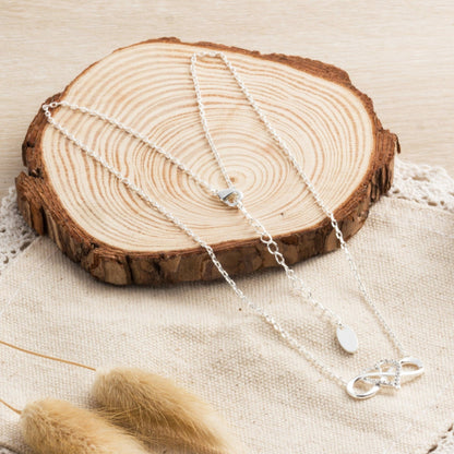 Silver Plated Infinity Heart Necklace Created with Zircondia® Crystals