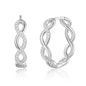 Silver Plated Infinity Hoop Earrings Created with Zircondia® Crystals