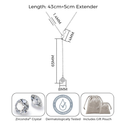 Silver Plated Infinity Lariat Necklace Created with Zircondia® Crystals