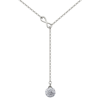 Silver Plated Infinity Lariat Necklace Created with Zircondia® Crystals