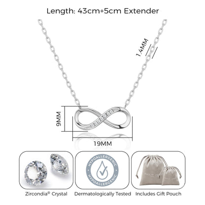 Silver Plated Infinity Pendant Necklace Created with Zircondia® Crystals