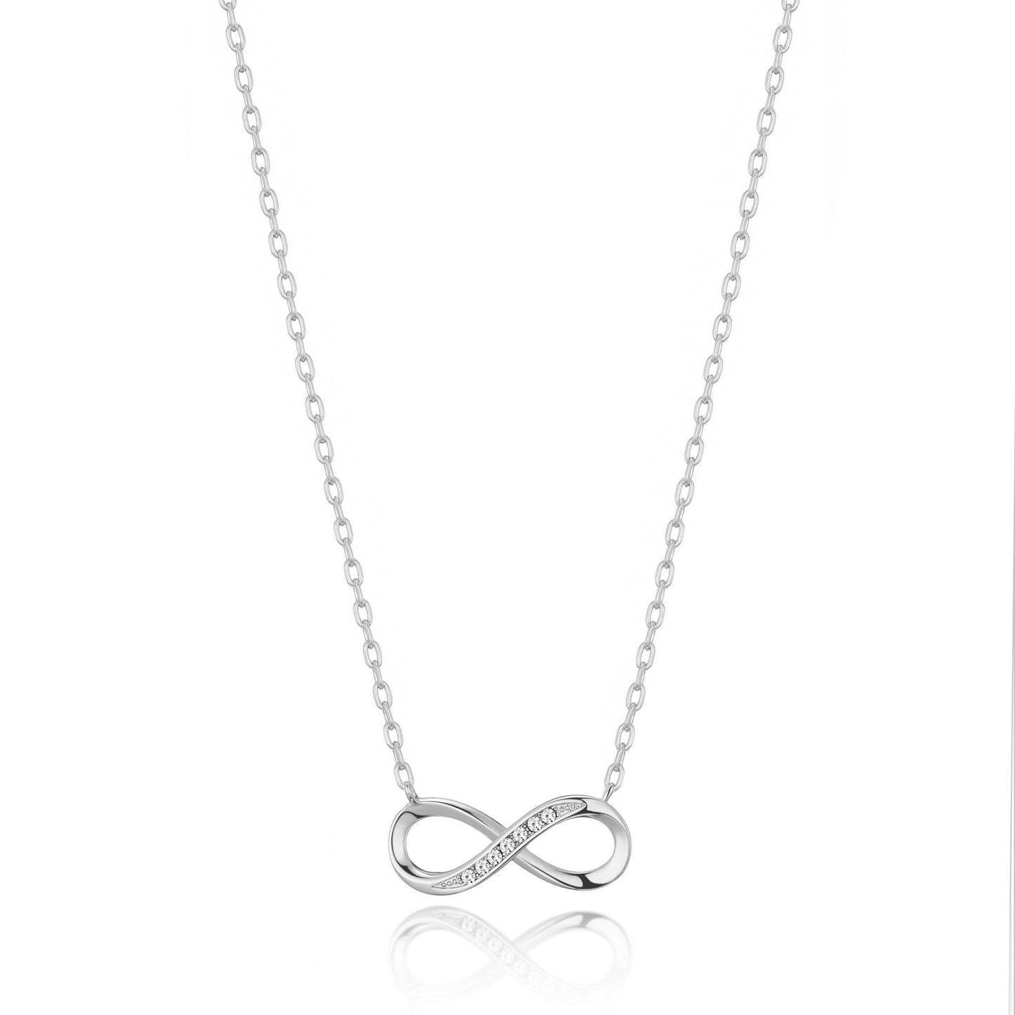 Silver Plated Infinity Pendant Necklace Created with Zircondia® Crystals