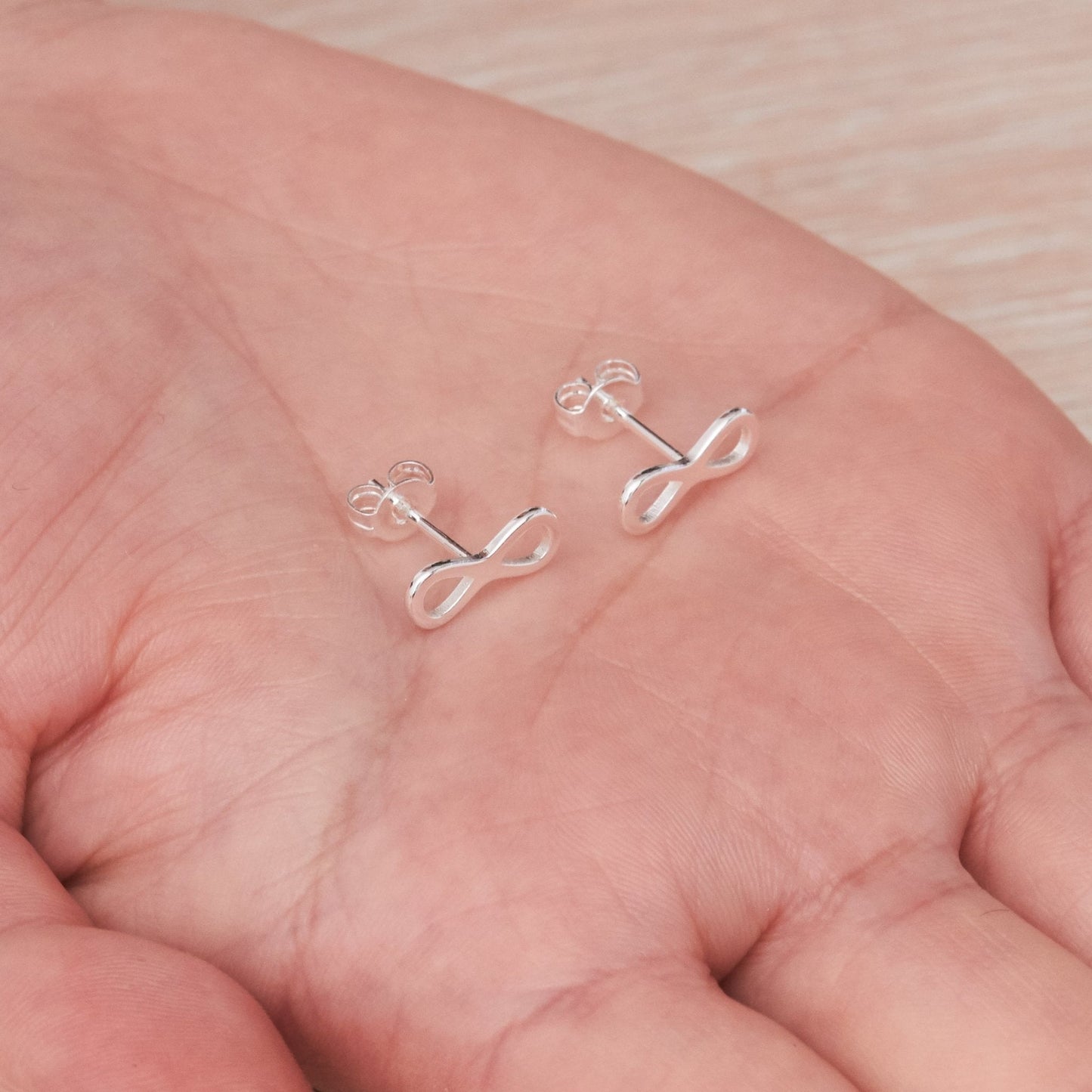 Silver Plated Infinity Stud Earrings