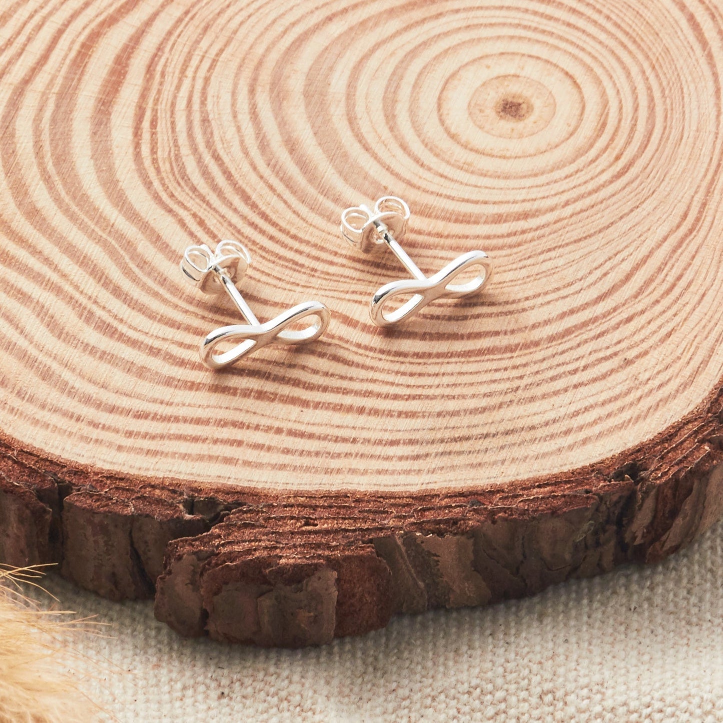 Silver Plated Infinity Stud Earrings