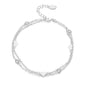Silver Plated Layered Heart Anklet Created with Zircondia® Crystals