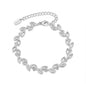 Silver Plated Leaf Bracelet Created With Crystals From Zircondia®