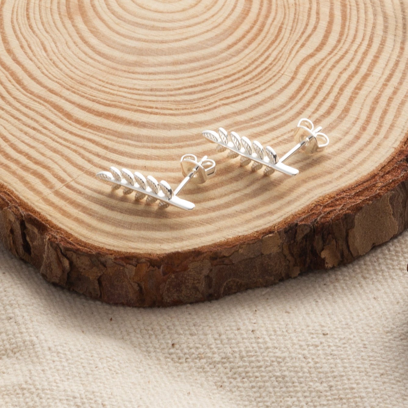 Silver Plated Leaf Earrings