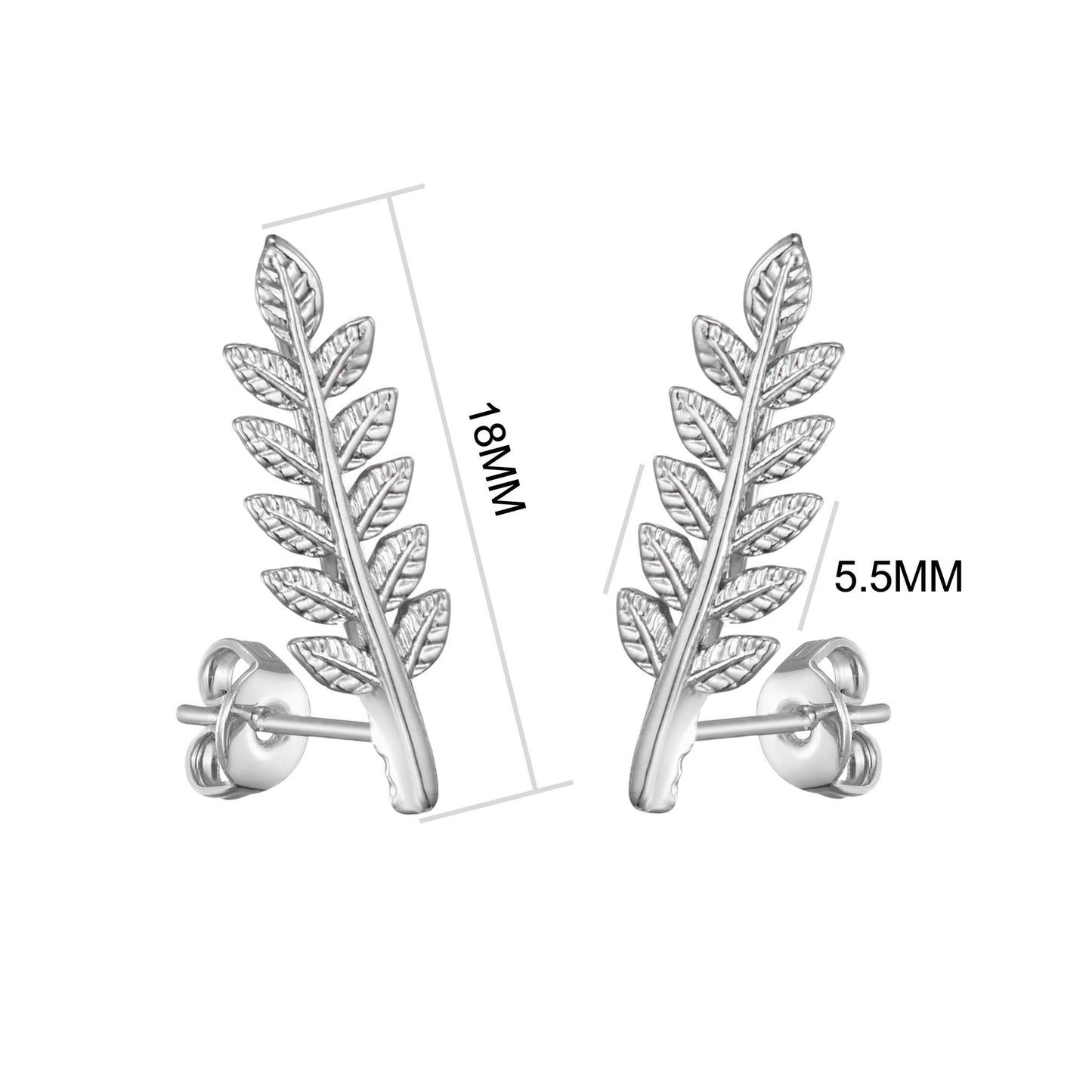 Silver Plated Leaf Earrings
