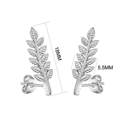 Silver Plated Leaf Earrings
