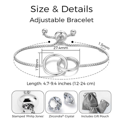 Silver Plated Link Friendship Bracelet Created with Zircondia® Crystals