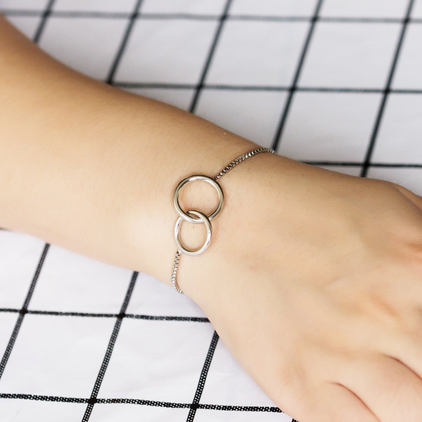 Silver Plated Link Friendship Bracelet Created with Zircondia® Crystals