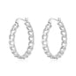 Silver Plated Link Hoop Earrings