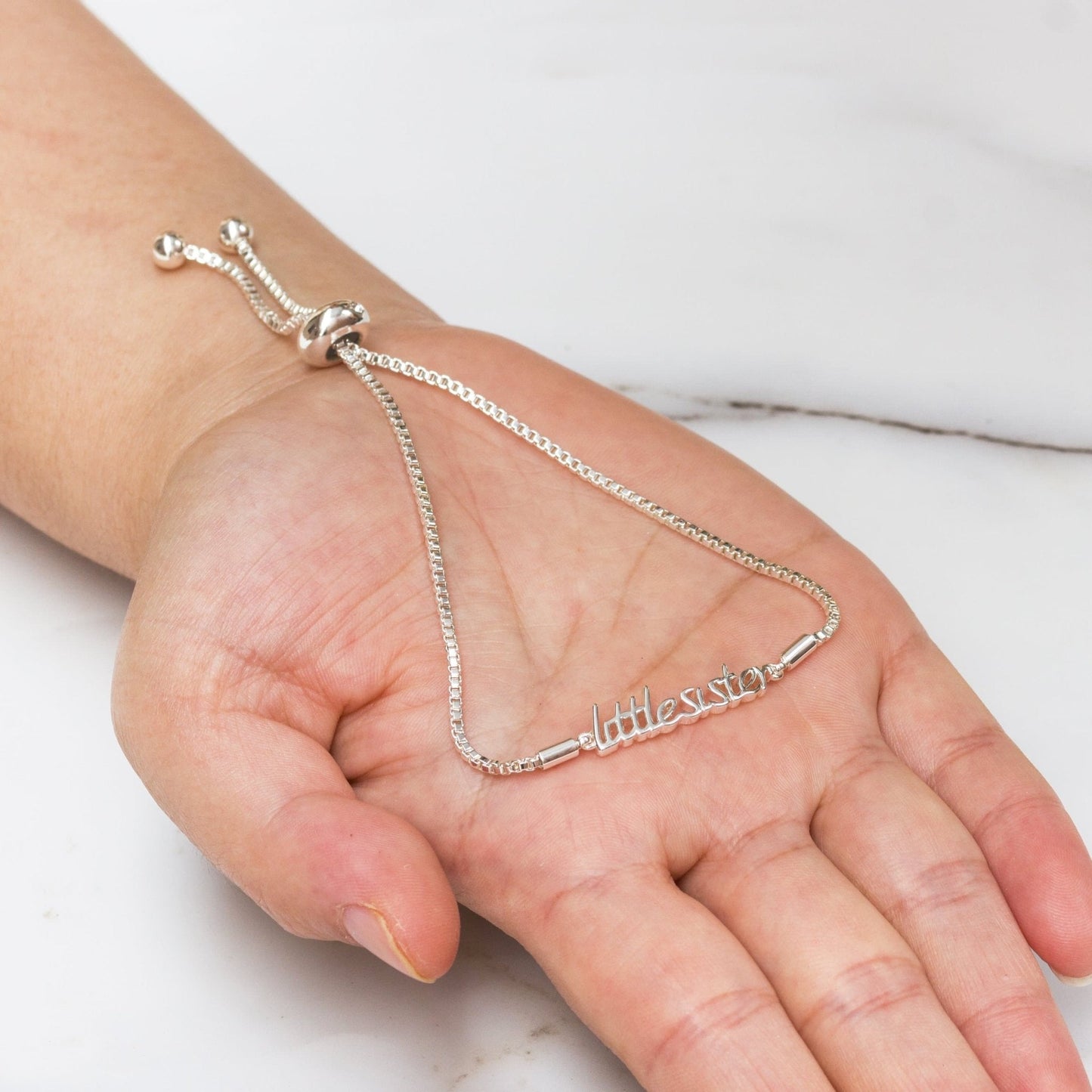 Silver Plated Little Sister Bracelet Created with Zircondia® Crystals