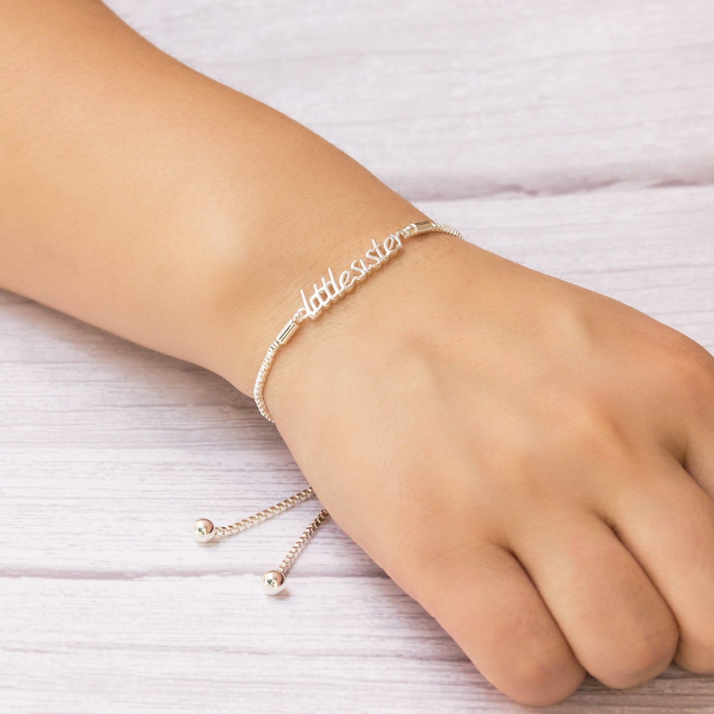 Silver Plated Little Sister Bracelet Created with Zircondia® Crystals