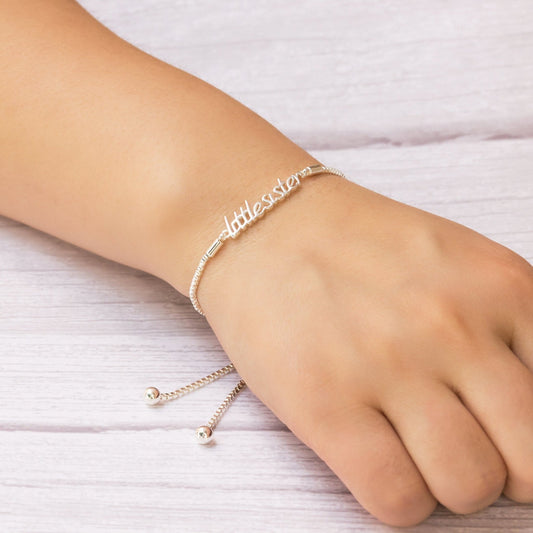 Silver Plated Little Sister Bracelet Created with Zircondia® Crystals
