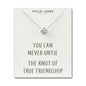 Silver Plated Love Knot Necklace with Quote Card