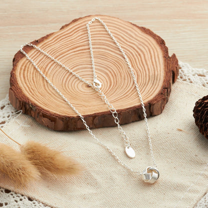 Silver Plated Love Knot Necklace with Quote Card