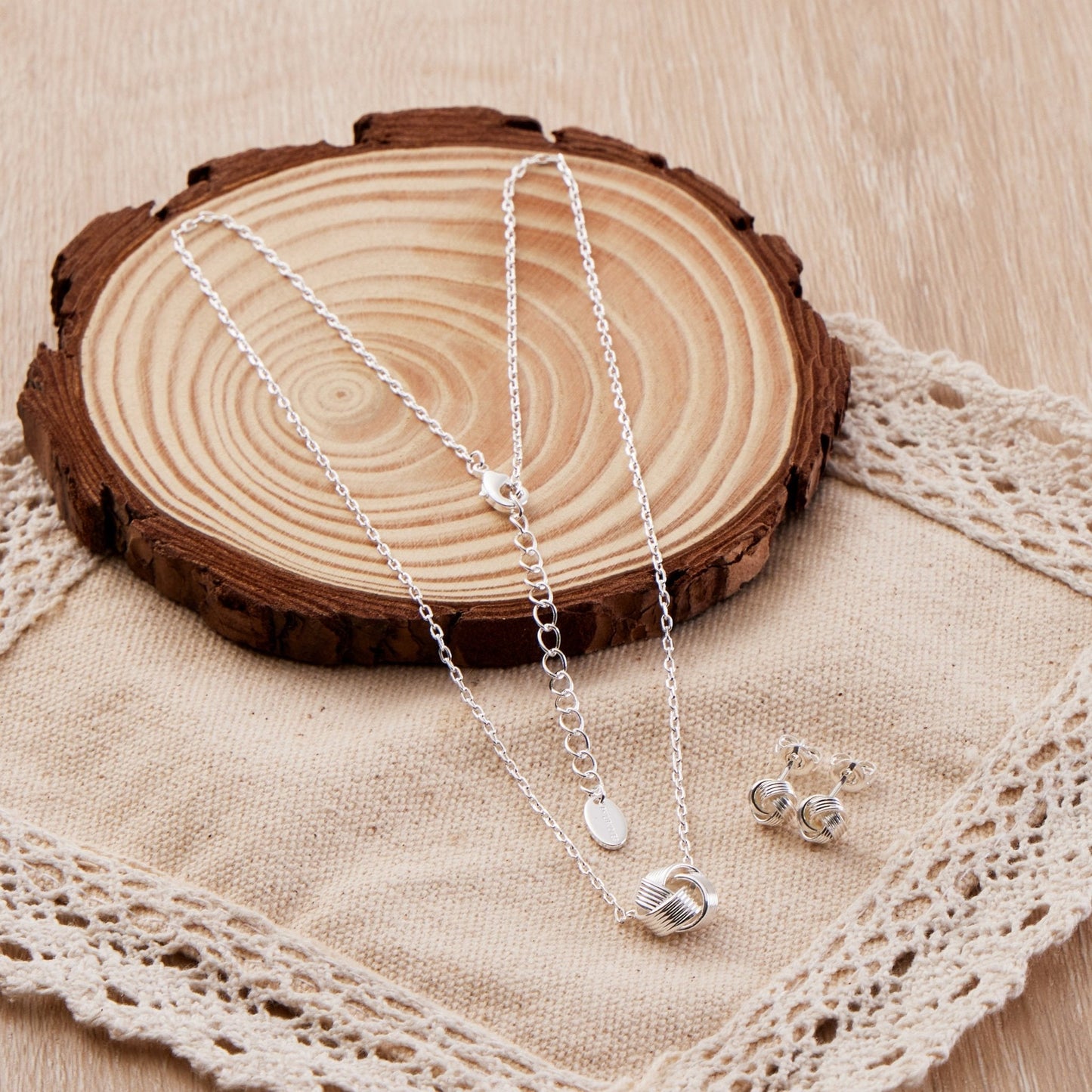 Silver Plated Love Knot Set