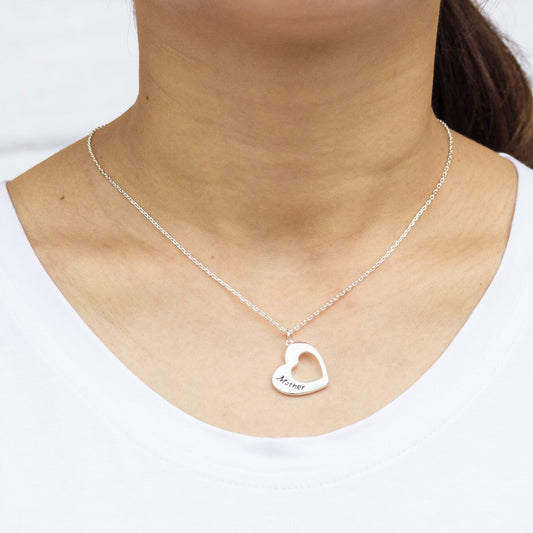 Silver Plated Mother and Daughter Necklace Set