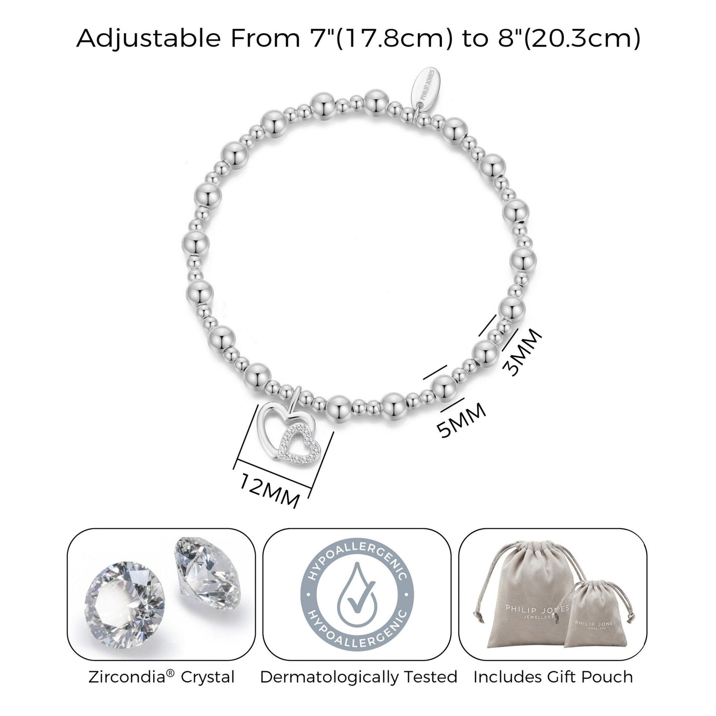 Silver Plated Mother and Daughter Quote Stretch Bracelet with Gift Box