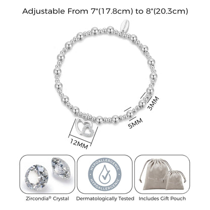 Silver Plated Mother and Daughter Quote Stretch Bracelet with Gift Box