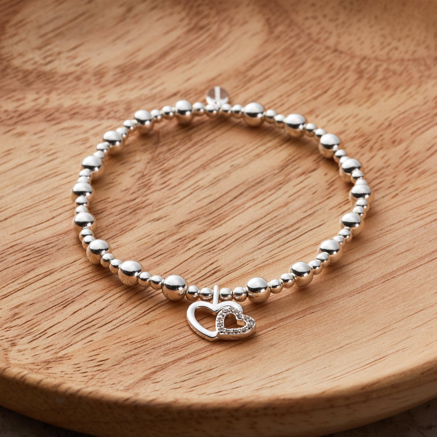 Silver Plated Mother and Daughter Quote Stretch Bracelet with Gift Box