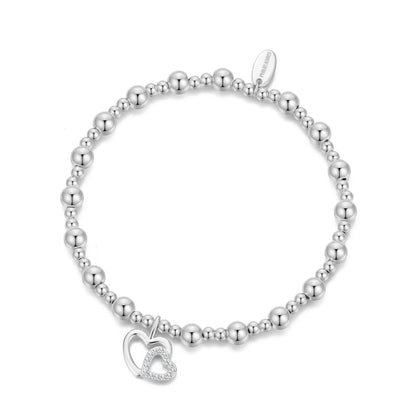 Silver Plated Mother and Daughter Quote Stretch Bracelet with Gift Box