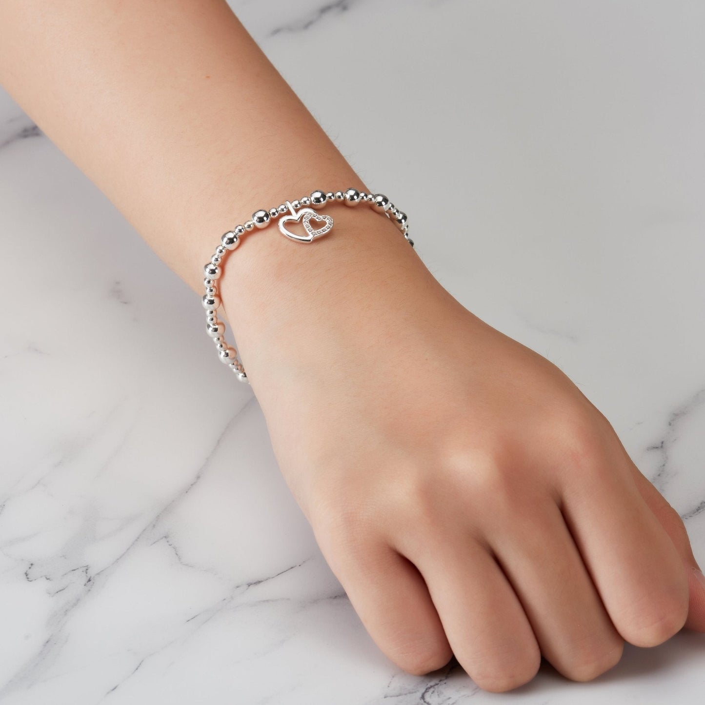 Silver Plated Mother and Daughter Quote Stretch Bracelet with Gift Box