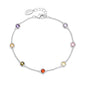 Silver Plated Multi Coloured Crystal Bracelet Created with Zircondia® Crystals