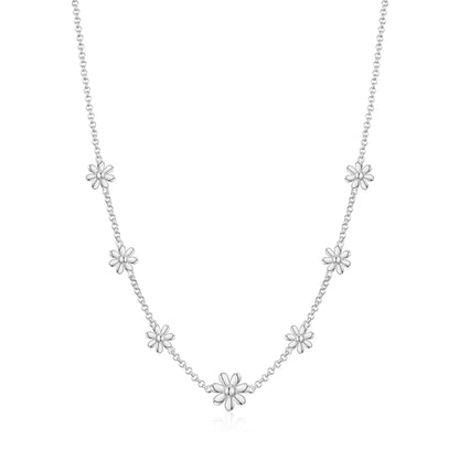 Silver Plated Multi Daisy Necklace
