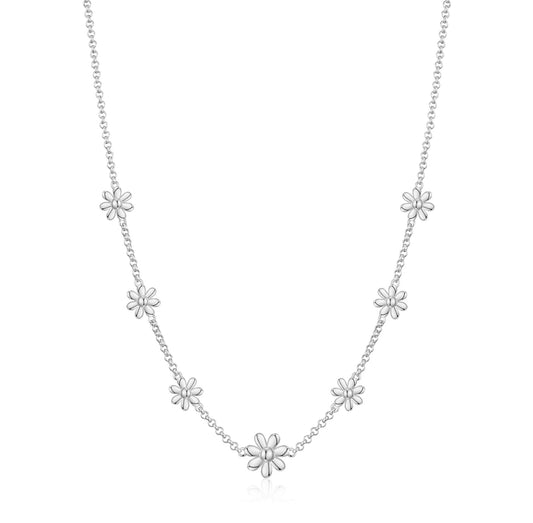 Silver Plated Multi Daisy Necklace