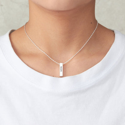 Silver Plated Mum Bar Necklace