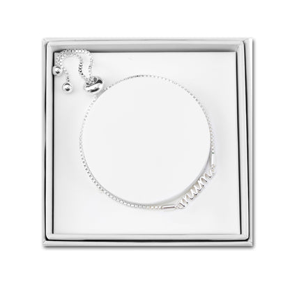 Silver Plated Mum Bracelet Created with Zircondia® Crystals with Gift Box