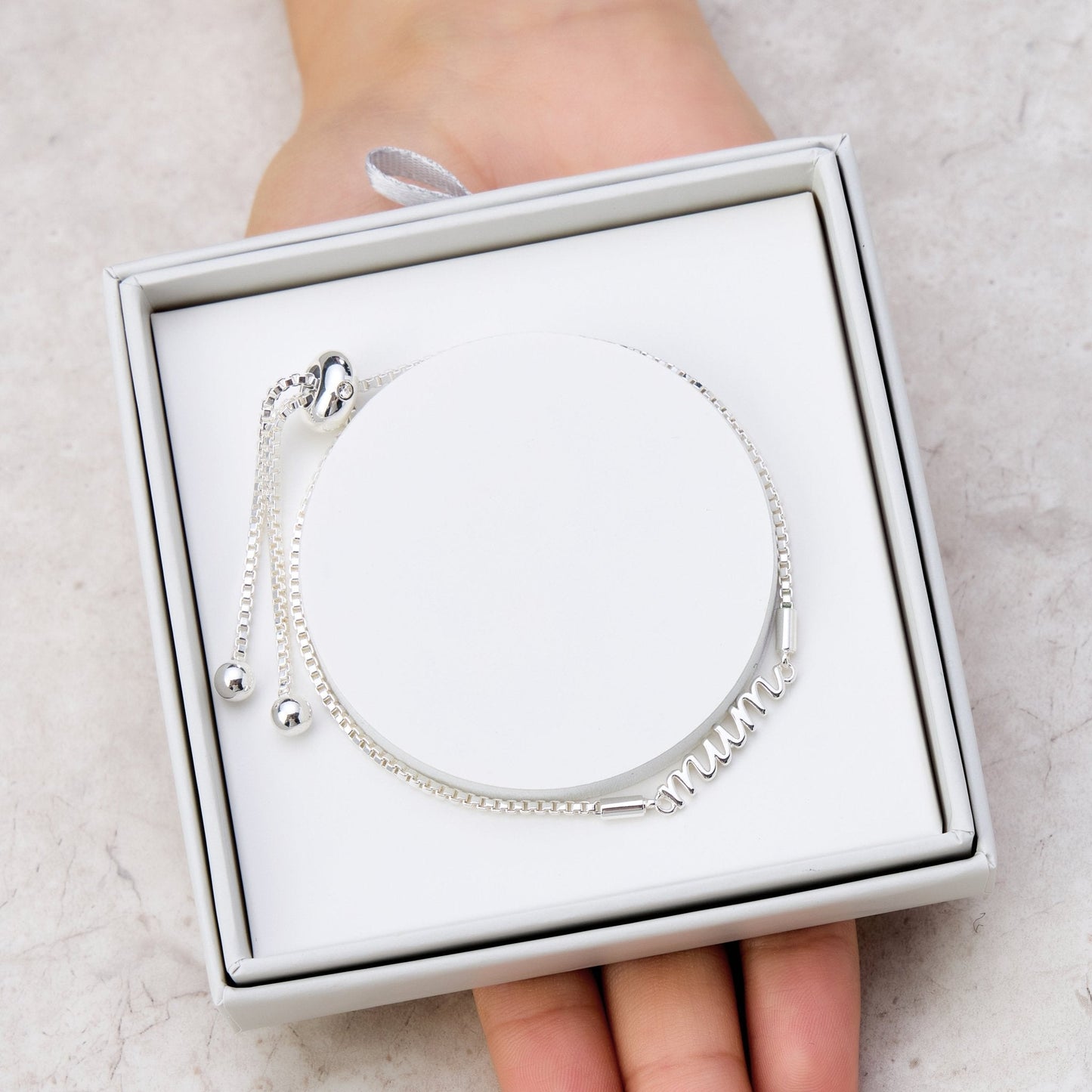 Silver Plated Mum Bracelet Created with Zircondia® Crystals with Gift Box