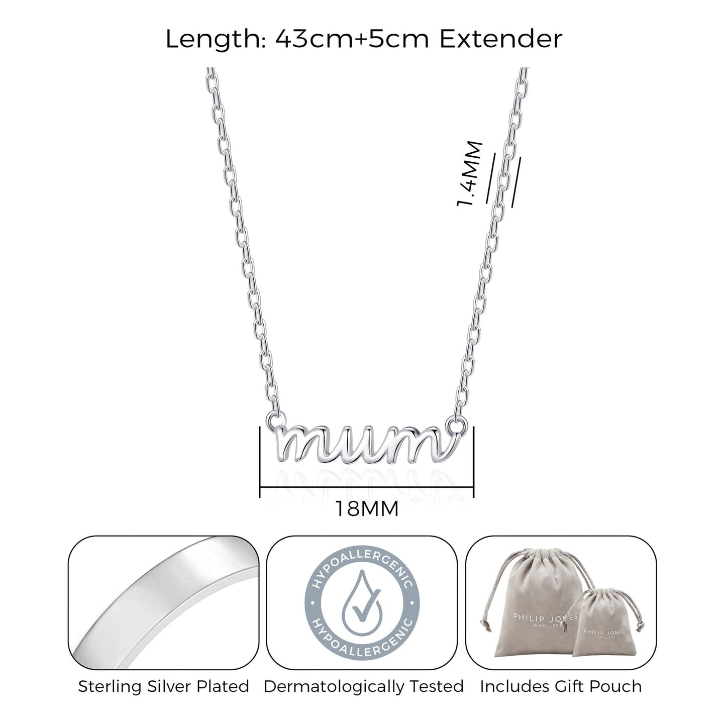 Silver Plated Mum Necklace