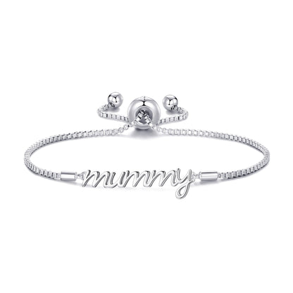 Silver Plated Mummy Bracelet Created with Zircondia® Crystals