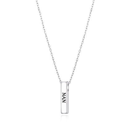 Silver Plated Nan Bar Necklace