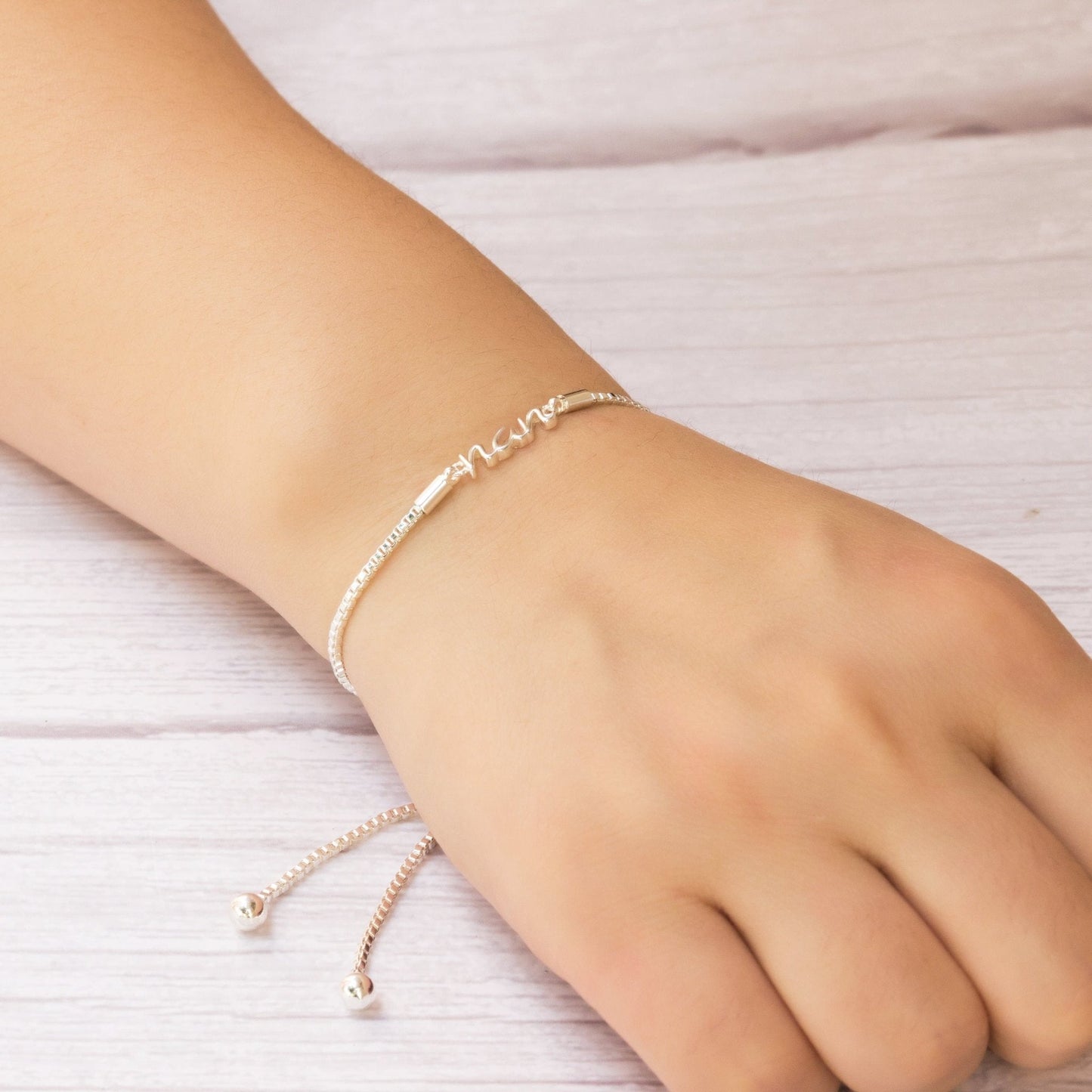 Silver Plated Nan Bracelet Created with Zircondia® Crystals with Gift Box